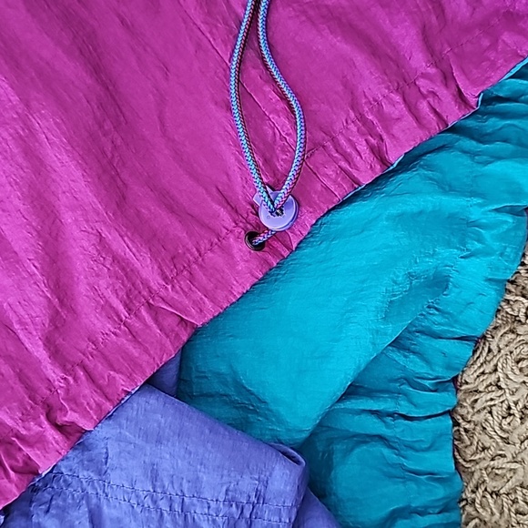 Vintage Columbia Reversible Pullover Windbreaker XL Zip Pouch Pocket Nylon - Picture 5 of 11